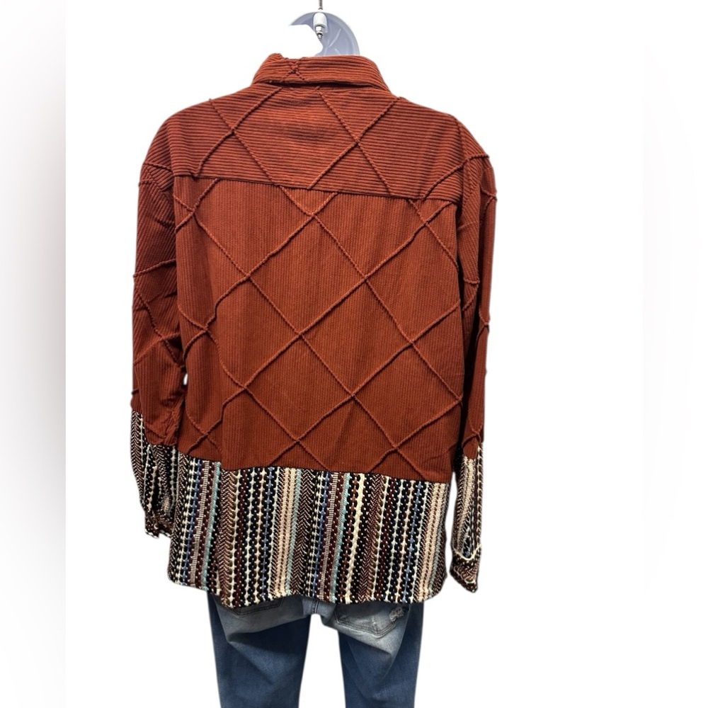 Sacred Threads Rust And Black Patchwork Utility J… - image 2